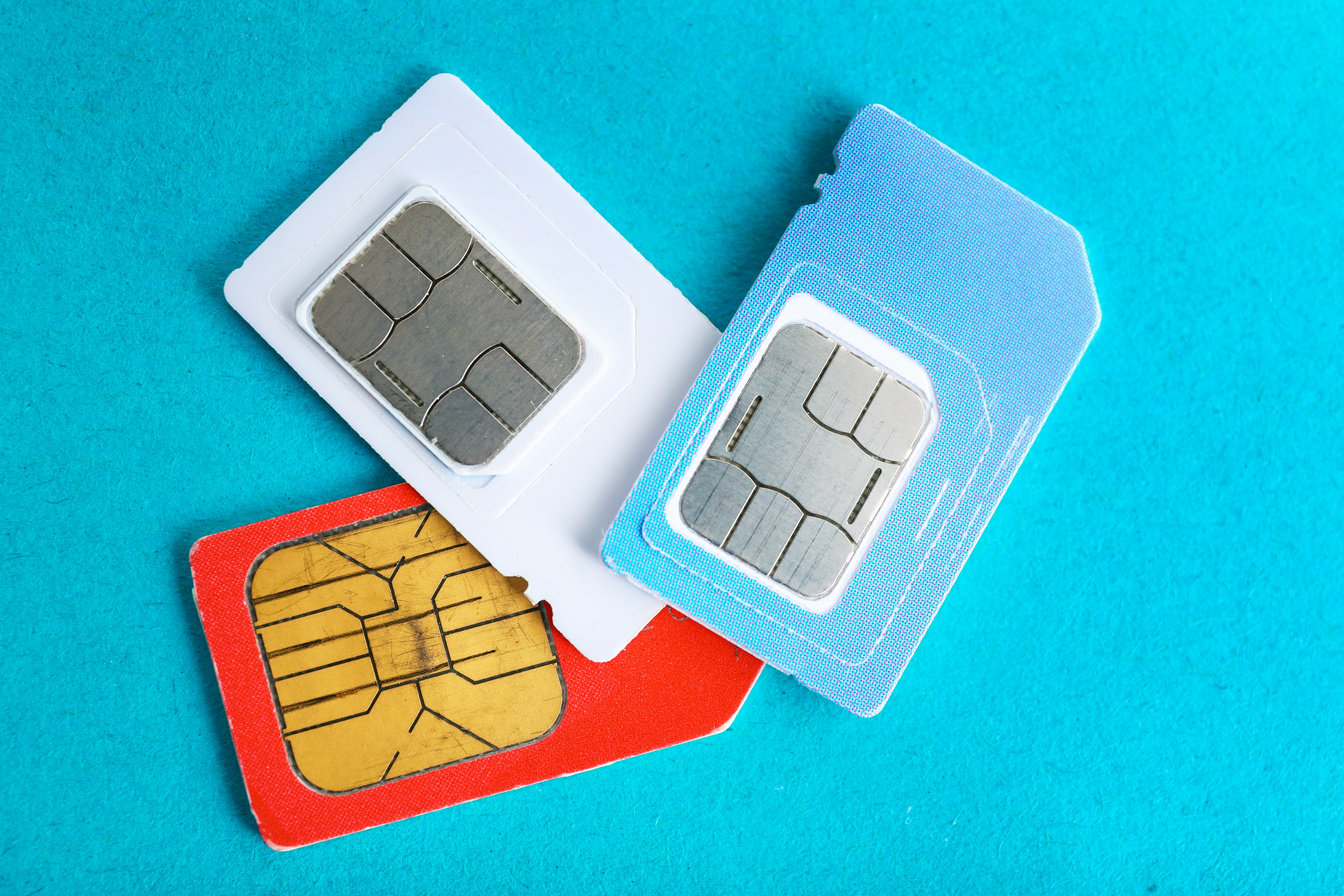 Sim Cards on Color Background